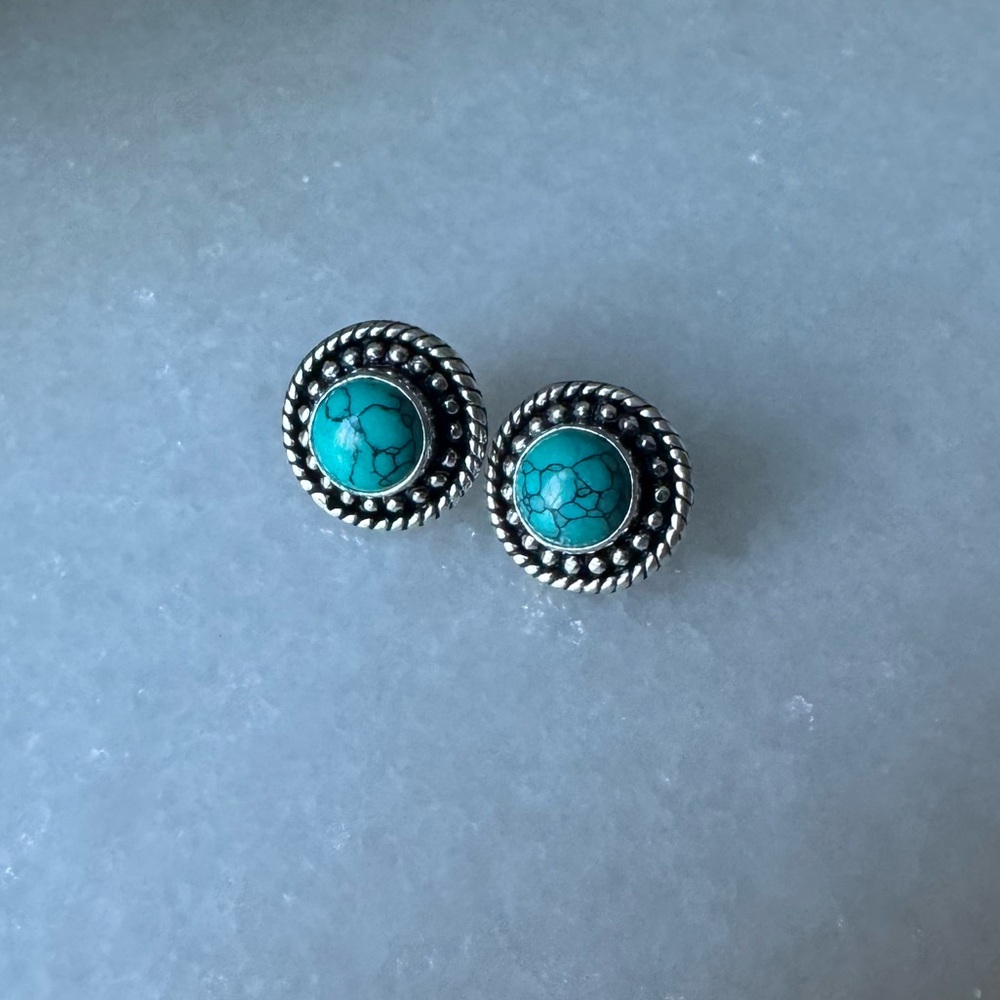 NWOT Sundance Blooming Wreath Earrings, Turquoise, Sterling Silver